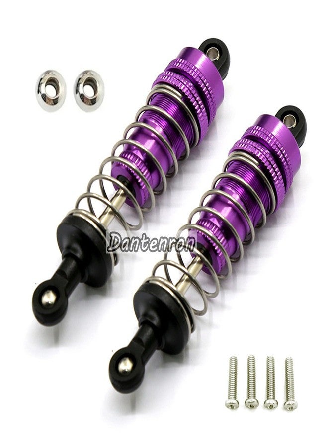 Dantenron RC Car 144001 Shock Absorber Damper Upgrade Parts With Oil Filled Metal Shocks Suspension Replacement Accessory Compatible with 1/14 WLtoys Buggy Car 144001 124018 124019 4Pcs (Purple) - Image 3